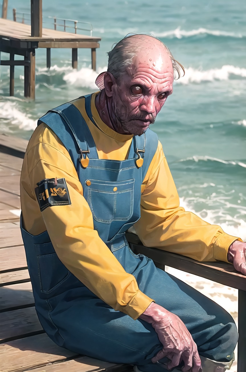 08137-3981736871-masterpiece, best quality, a male (deep1hybrid_1.3) fisherman sitting on a bench on a pier, portrait, sunny day, yellow rubber j.png